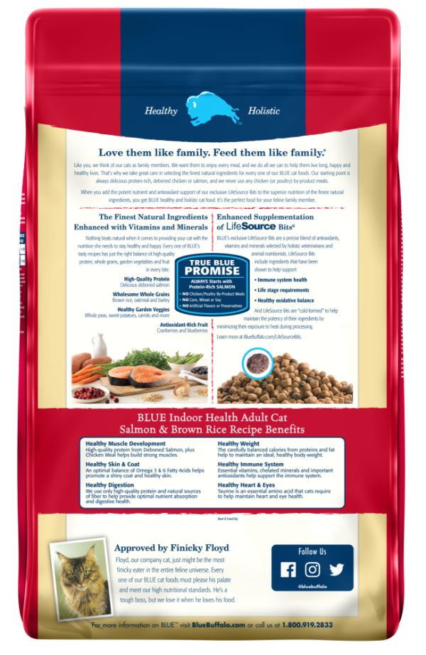 Blue Buffalo Indoor Health Natural Salmon & Brown Rice Adult Dry Cat Food Sale