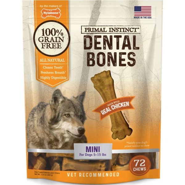 Nylabone Primal Instinct Dental Bone with Real Chicken For Discount