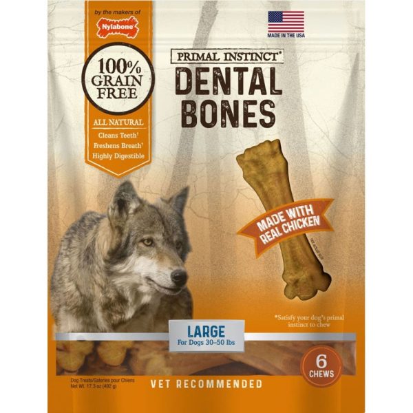 Nylabone Primal Instinct Dental Bone with Real Chicken For Discount