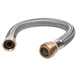 18-In. Stainless Steel Braided Water Heater Connector, Lead-Free, 1 2 x 3 4 FIP Hot on Sale