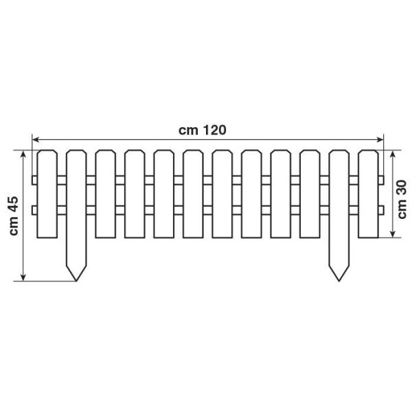 Recinzione in legno da giardino bassa - 120x30 45 - da fissare nel terreno Online now