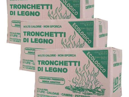 Tronchetti da ardere, in Legno di Faggio-Abete pressato in Scatola - 27 kg Discount