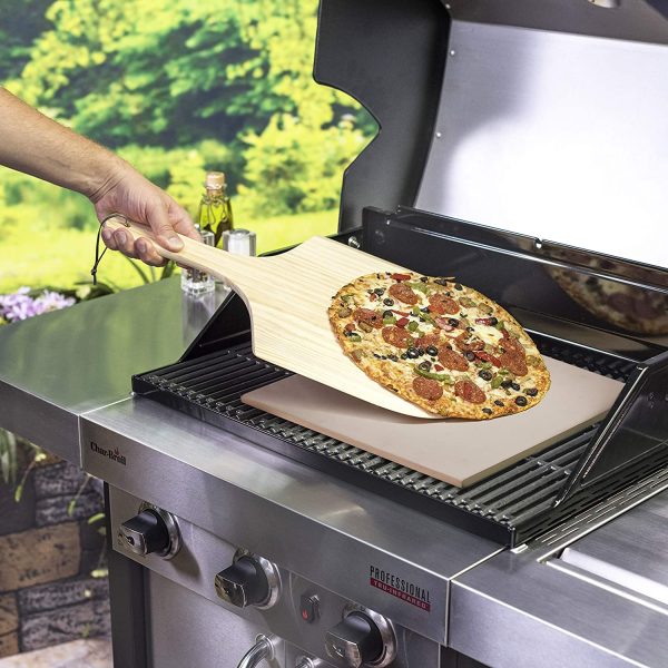 Pietra refrattaria per Cottura Pizza in Forno, con Pala in Legno - ideale per BBQ e Forni Fashion