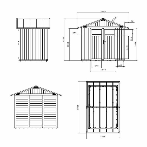 Casetta da giardino in PVC - UTILITY 4 m2 - 242x162 cm Online now