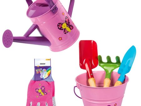 Set Attrezzi Giardinaggio Bambini - a scelta Azzurro o Rosa on Sale