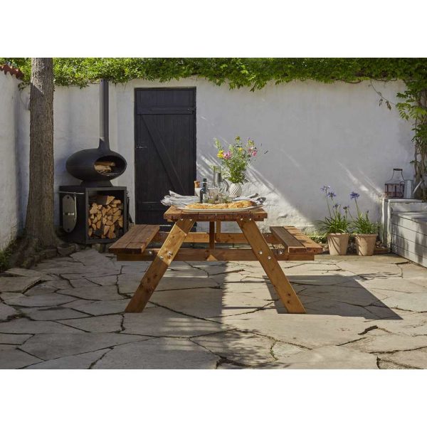 Tavolo da picnic in legno da giardino - OASI - 177x154x74h cm For Sale