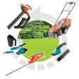 Set Utensili Elettrici da Giardino, con Rasaerba, Soffiatore, Tagliasiepi, Forbici Batteria per Prato e Siepi + Set Attrezzi da Giardinaggio Online Hot Sale