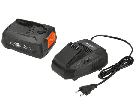 Caricabatterie rapido gardena AL 1830 CV con batteria da 18V 2,5 Ah Supply