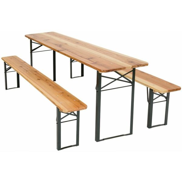 Set birreria in legno con tavolo e 2 panche - 220 x 70 x 76h cm Supply