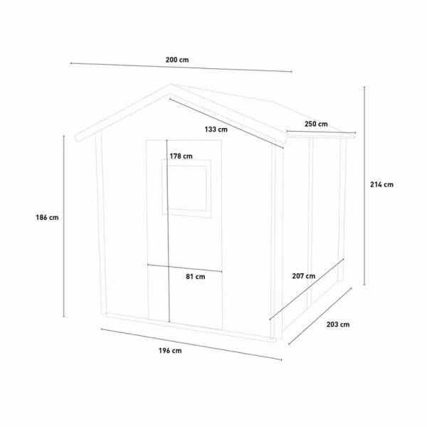 Casetta in legno VANIGLIA - 200X207 cm - con porta singola finestrata PEFC Supply