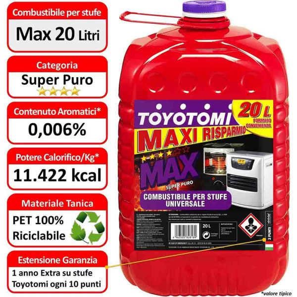 Combustibile liquido per stufe - Toyotomi MAX da 20 lt For Cheap