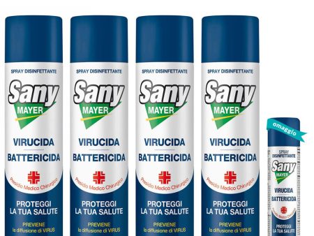 4x Spray sanificante virucida Sanymayer 400ml + 1 Sanymayer 75ml For Sale