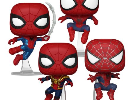 PRESALE | Funko POP! Marvel: Spider-Man: No Way Home - 4 PIECE SET - Tobey Maguire - Andrew Garfield - Tom Holland - Vinyl Figures Fashion