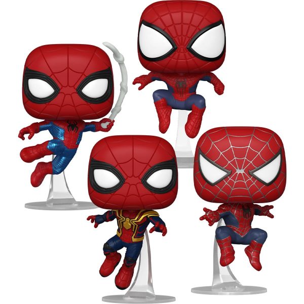 PRESALE | Funko POP! Marvel: Spider-Man: No Way Home - 4 PIECE SET - Tobey Maguire - Andrew Garfield - Tom Holland - Vinyl Figures Fashion