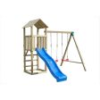 Torretta con altalena e scivolo in legno per bambini Discount