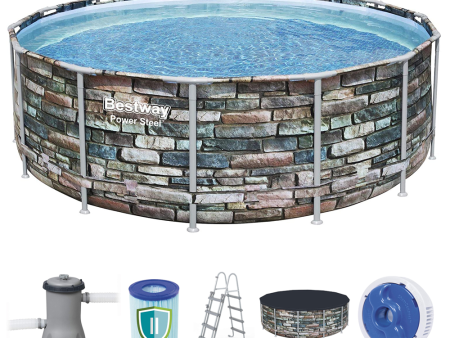 Piscina fuori terra rotonda da 427 cm x 122 cm - STONE LOOK Bestway Cheap