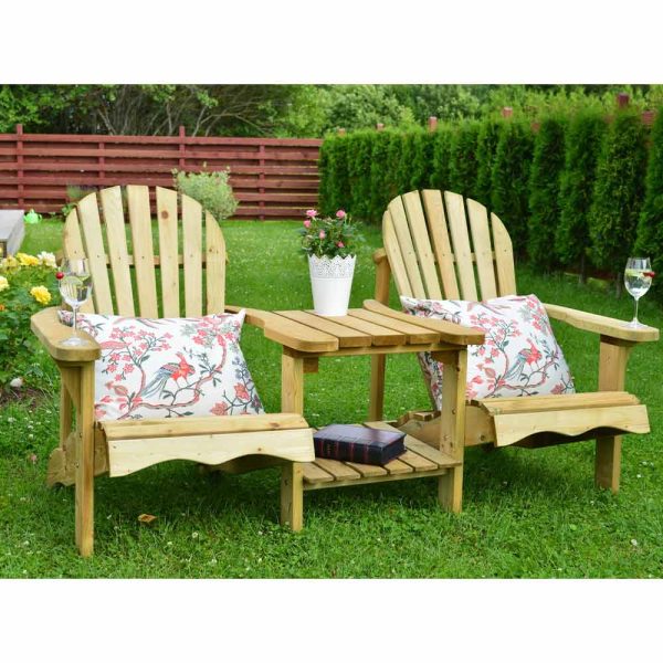 Sedia da giardino in legno RELAX - Doppia seduta For Cheap