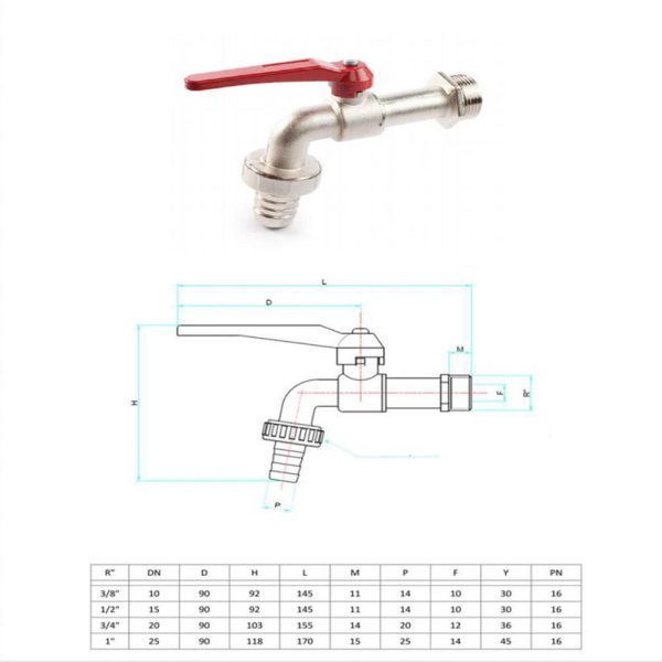 Rubinetto a sfera in ottone da giardino - c  portagomma maschio - Vari diametri Hot on Sale