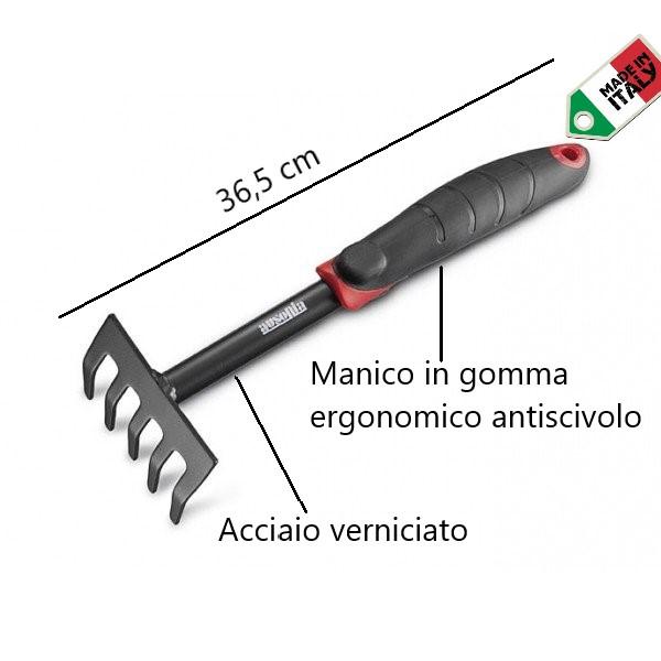 Set attrezzi giardinaggio in acciaio - Rastrello, Pala Trapiantatore, Zappetta + guanti Sale