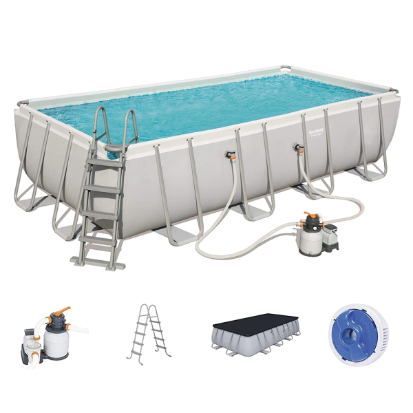 Piscina fuori terra rettangolare 549x274x122H cm + accessori - Power Steel Bestway Discount