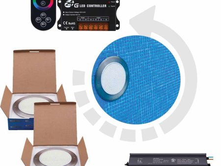 Set 2 fari per piscina LED 12V con trasformatore e telecomando RGB For Discount