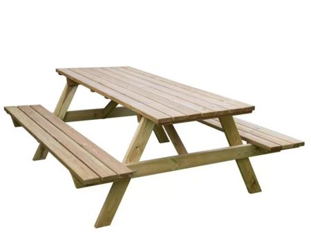 Tavolo da picnic da giardino in legno di pino impregnato - 180x150x70h cm Sale