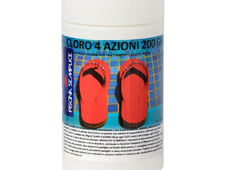 Pastiglie cloro multifunzione 4 azioni per piscina da 200 gr - in vari formati Cheap