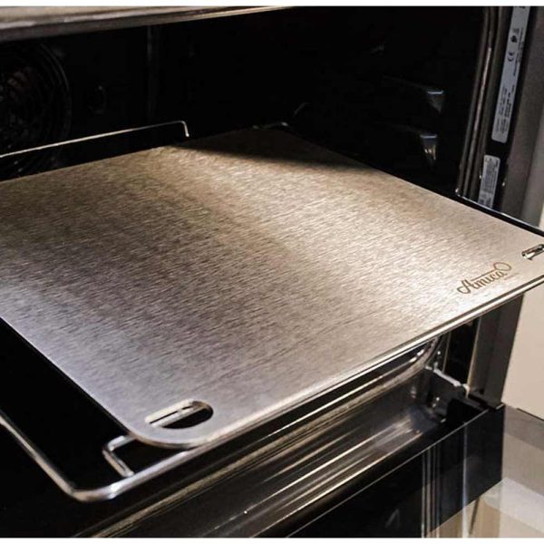 Pietra per pizza in acciaio inox 4mm - 40x35 cm on Sale