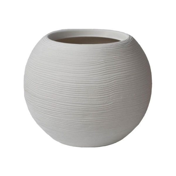 Vaso da giardino e interno casa SFERA rigata shabby - 3 colori Discount