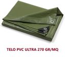 Telo in PVC Ultra occhiellato - da 270 gr mq - colore Verde o bianco - varie misure For Sale