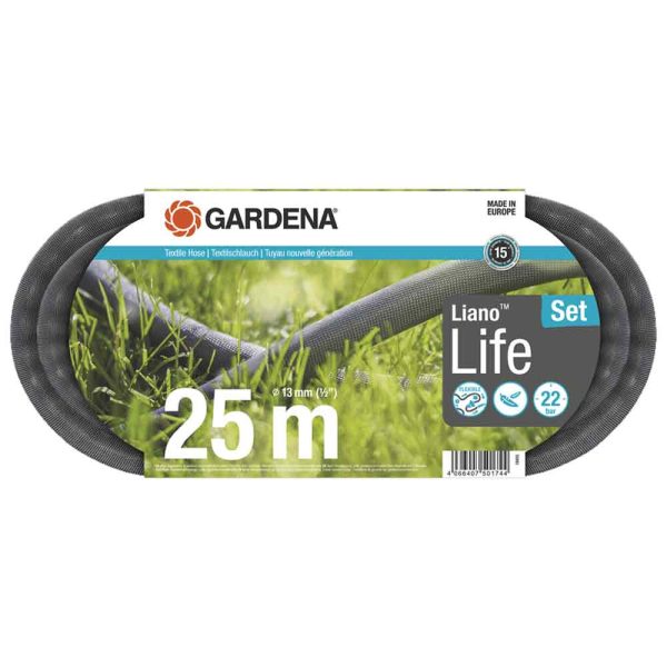 Set tubo LIANO LIFE da 25 mt - con raccordi e lancia - da 1 2  Supply