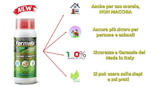 Insetticida liquido concentrato multiuso zanzare e insetti - FORMULA MAYER - Vari formati For Sale