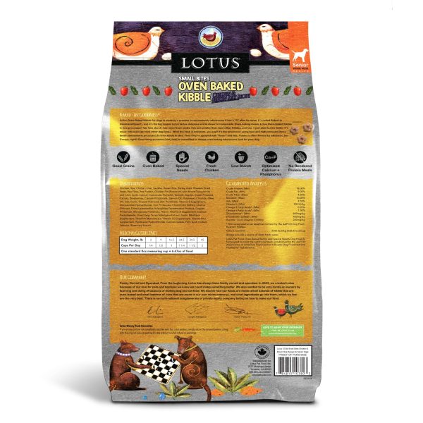 Lotus Small Bites Oven Baked Senior Recipe Dog Kibble Discount