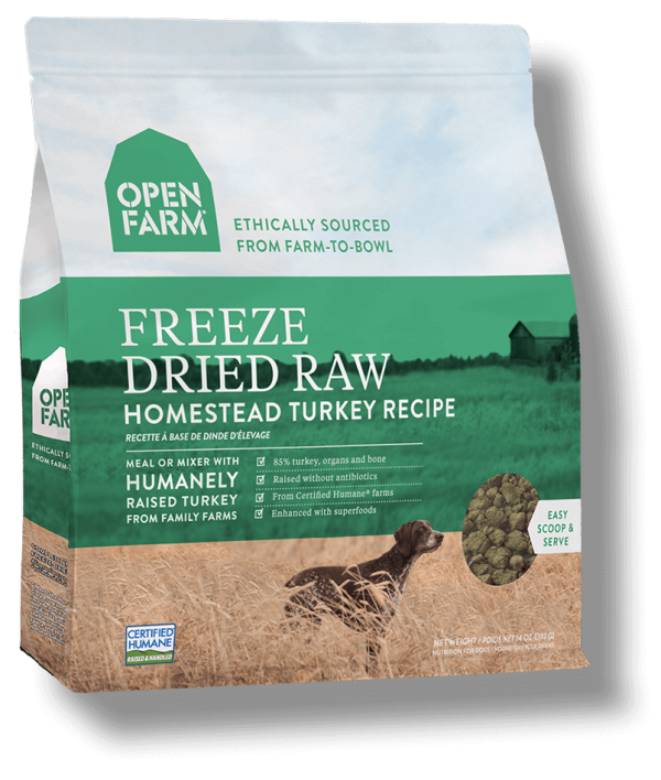 OPEN FARM Grain-Free Freeze-Dried Homestead Turkey Recipe for Dogs For Sale